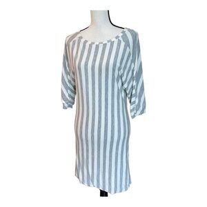 Diesel Womens Shirt Dress Gray White Striped Half Sleeve Bubble-Hem Mini Tunic S